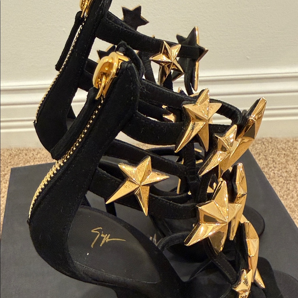 Giuseppe Zanotti Black Suede Star Heels | EU 37 | NEW | Iconic Design - Picture 2 of 12